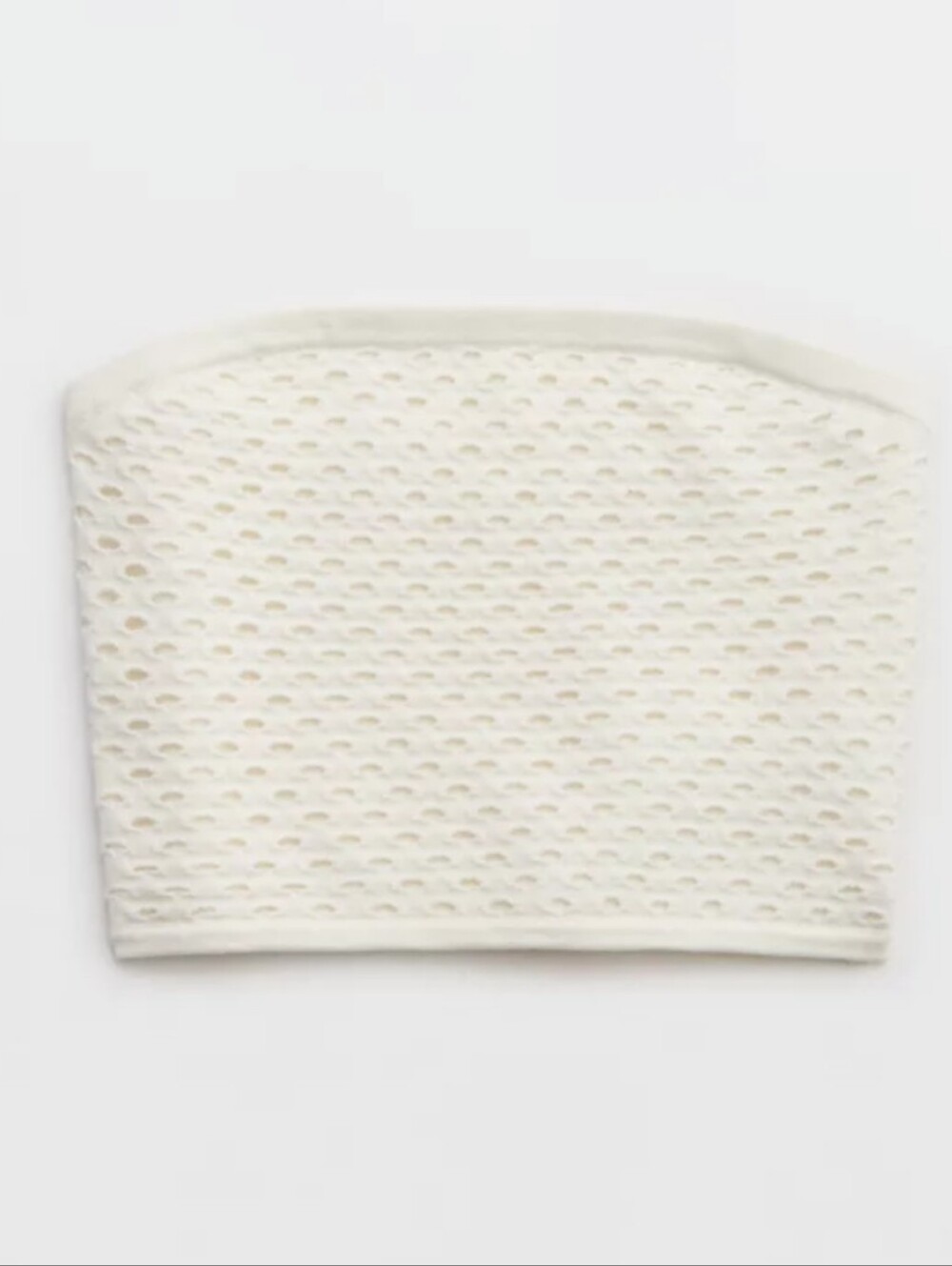 New Aerie Crochet Sweater Tube Top S Soft Muslim Ivory Cropped Fitted Strapless - Picture 6 of 16